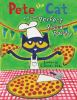 Book cover for "Pete the cat and the perfect pizza party".